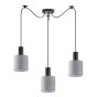 SE21-BL-4-BL3-SH2 ADEPT TUBE Black Pendant Grey Fabric Shade+ HOMELIGHTING 77-8514