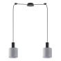SE21-BL-4-BL2-SH2 ADEPT TUBE Black Pendant Grey Fabric Shade+ HOMELIGHTING 77-8515