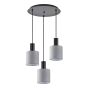 SE21-BL-4-3BL-SH2 ADEPT TUBE Black Pendant Grey Fabric Shade+ HOMELIGHTING 77-8516
