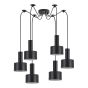 SE21-BL-4-BL6-MS1 ADEPT TUBE Black Pendant Black Metal Shade+ HOMELIGHTING 77-8541
