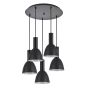 SE21-BL-4-5BL-MS2 ADEPT TUBE Black Pendant Black Metal Shade+ HOMELIGHTING 77-8552