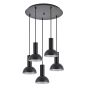 SE21-BL-4-5BL-MS3 ADEPT TUBE Black Pendant Black Metal Shade+ HOMELIGHTING 77-8559