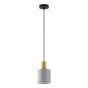 SE21-GM-4-SH2 ADEPT TUBE Gold Matt Pendant Grey Fabric Shade+ HOMELIGHTING 77-8603