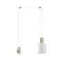SE21-NM-4-NM1W-SH1 ADEPT TUBE Nickel Matt Wall Lamp White Fabric Shade+ HOMELIGHTING 77-8796