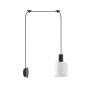 SE21-BL-4-NM1W-SH1 ADEPT TUBE Black Matt Wall Lamp White Fabric Shade+ HOMELIGHTING 77-8810