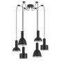 SE21-BL-4-BL6-MS12 ADEPT FLEX Black Pendant Black Metal Shade+ HOMELIGHTING 77-8913