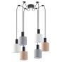 SE21-BL-4-BL6-SH12 ADEPT FLEX Black Pendant White, Grey, Brown Fabric Shade+ HOMELIGHTING 77-8918