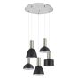 SE21-NM-4-5BL-MS123 ADEPT FLEX Nickel Matt Pendant Black Metal Shade+ HOMELIGHTING 77-8926