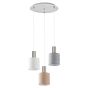 SE21-NM-4-3BL-SH123 ADEPT FLEX Nickel Matt Pendant White, Grey, Brown Fabric Shade+ HOMELIGHTING 77-8930