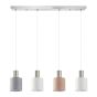 SE21-NM-4-4BL-SH123 ADEPT FLEX Nickel Matt Pendant White, Grey, Brown Fabric Shade+ HOMELIGHTING 77-8932