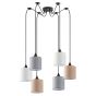 SE21-BL-B10-BL6-SH123  ADEPT FLEX White, Grey, Brown Fabric Shade Pendant+ HOMELIGHTING 77-8963