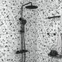Orabella Marea Black matt- Στήλη ντουζ με στρόγγυλη κεφαλή Φ250 10329