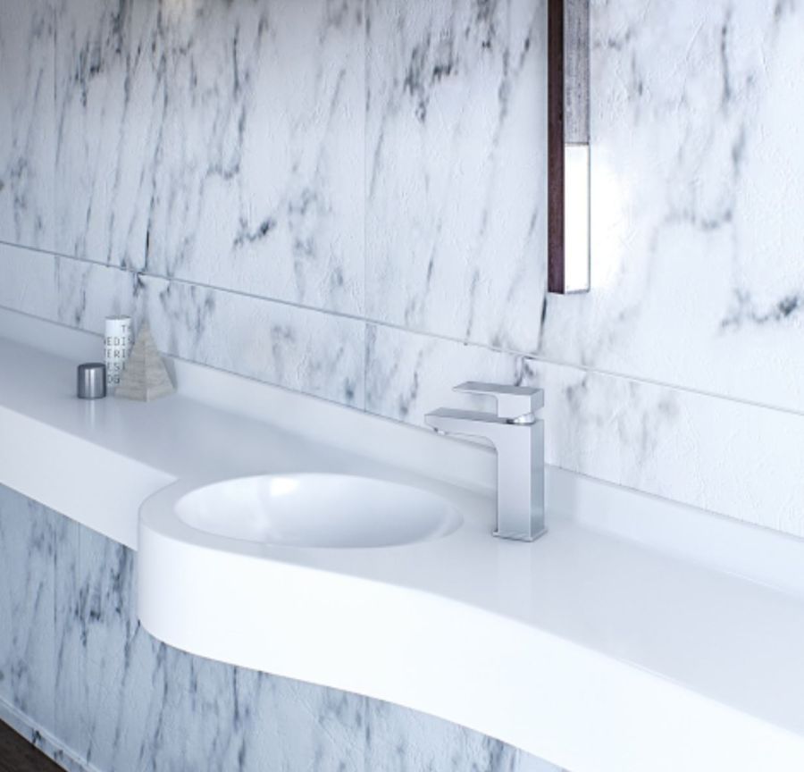 Νιπτήρας Μπάνιου Αριστερός 33,5x42xΒ14cm Πάγκος Monobloc 60-150xB32cm Sanitec Monobloc Front Single 704-L-00-White