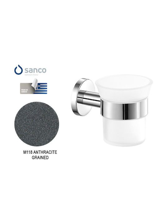 Ποτηροθήκη Επιτοίχια Sanco Ergon Antracite Grained 25901-M118