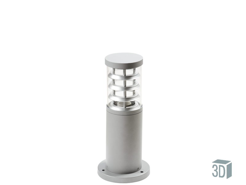 Φωτιστικό Στύλος 35cm Επιδαπέδιος εξωτερικού χώρου IP44 Γκρι Αλουμίνιο/ Σκιάδιο Γυαλί Viokef Naxos 4053500