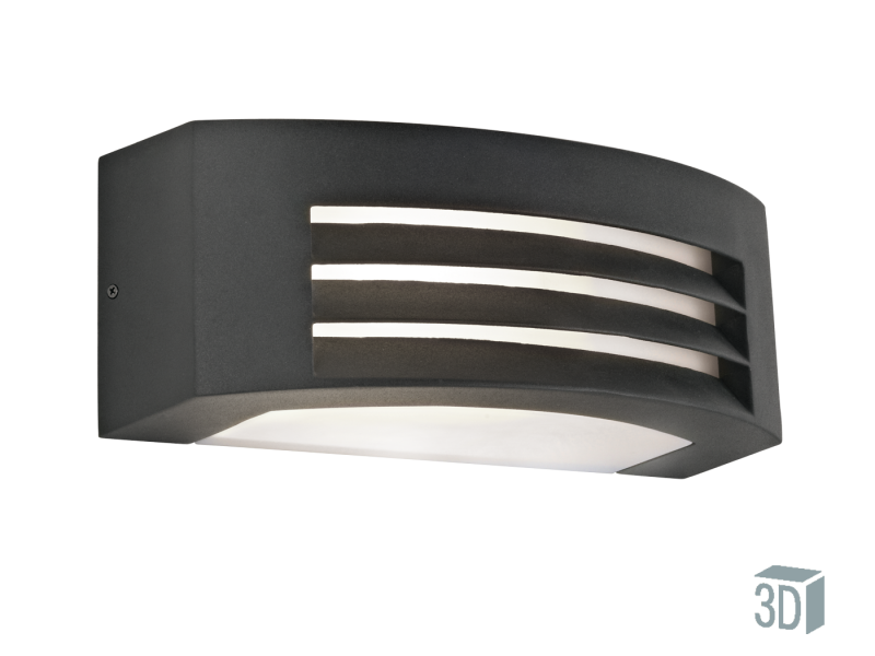 Απλίκα 29 εκ.Εξ.Χώρου IP44 1*E27 Αλουμίνιο Ανθρακί -Σκιάδιο Λευκό Viokef Limnos 4080300