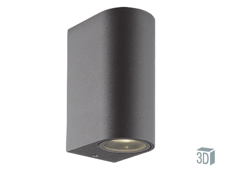 Απλίκα Round IP44 Δίφωτη 2*GU10 Ανθρακί Αλουμίνιο Viokef Tilos 4099600