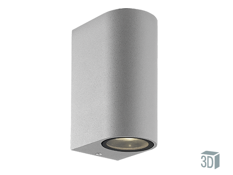 Απλίκα IP44 Δίφωτη 2*GU10 Γκρι Αλουμίνιο Viokef Tilos 4099602