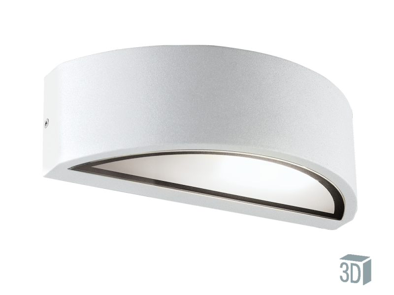 Απλίκα 26εκ. Up-Down Εξ.Χώρου IP44 1*E27 Αλουμίνιο Λευκό -Σκιάδιο από Γυαλί Viokef Rhodes 4100701