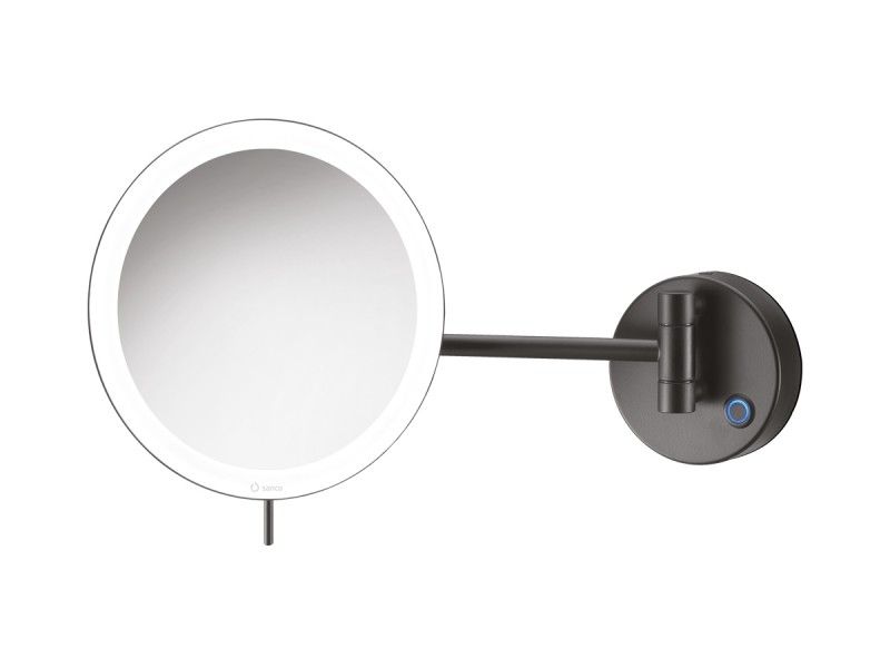 Καθρέπτης Μεγενθυτικός Φωτιζόμενος Επιτοίχιος Μαύρο Ματ 5w Led 12V Ø20 εκ. Μεγένθυση *3 Sanco MRLED-705-M116