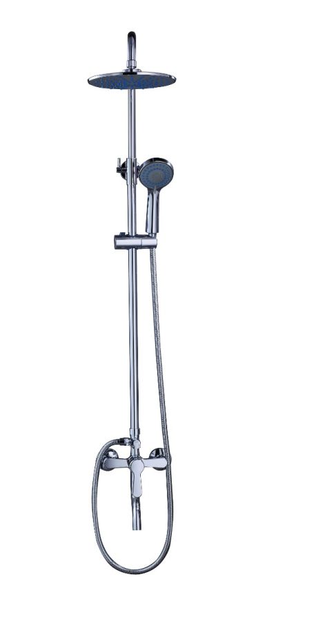 Στήλη Μπάνιου Ορειχάλκινη Κομπλέ 3 Ροών Αναμεικτική Μπαταρία Χρωμέ Felice Tall DG00542CH