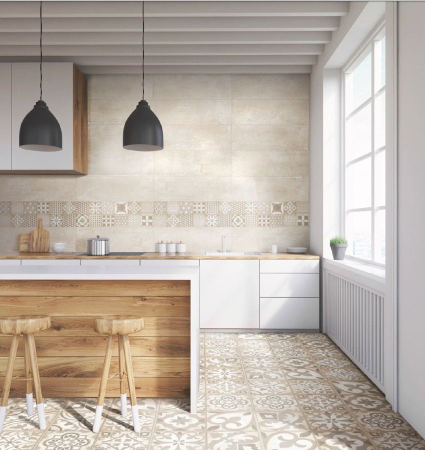 Πλακάκι Ντεκόρ Vintage Μπάνιου/Κουζίνας Πορσελανάτο Silex Hydra Décor Beige 30*90cm AP6390