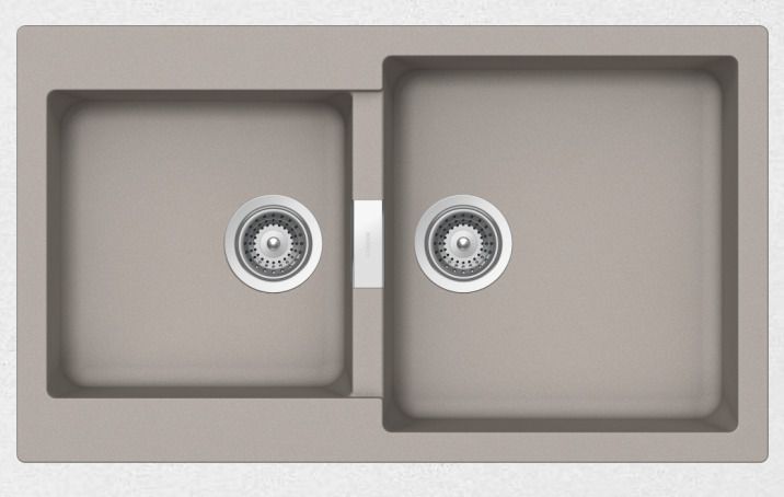 Νεροχύτης Ένθετος 86x50cm Ερμάριο 90cm Γρανίτης Concrete Beton Schock Cristalite Manhattan 30290-1451