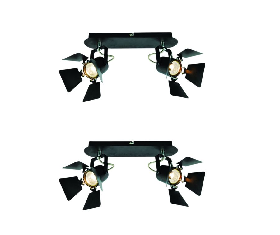 GU12015A-2B (x2) Mystik Packet Metal black ceiling lamp with rotating heads+ HOMELIGHTING 77-8865
