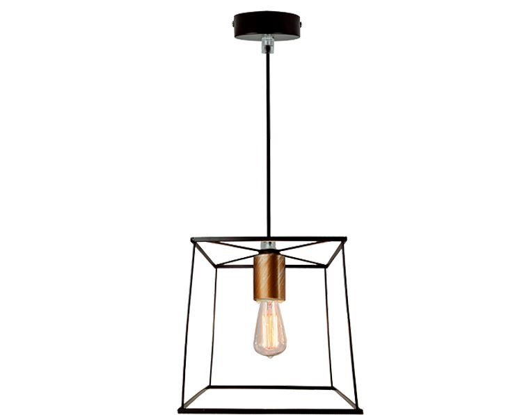 Φωτιστικό Κρεμαστό Μονόφωτο 20*20 εκ. Μαύρο Μέταλλο Viokef Agatha 4138600