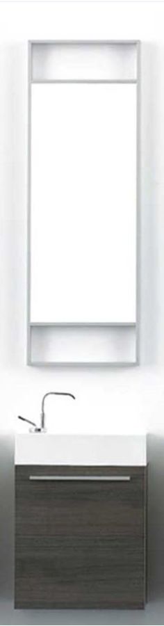 Σετ Έπιπλο Μπάνιου ECO-40 Βάση-Νιπτήρας τύπου Corian 40 εκ.-Καθρέπτης 40*120 εκ., Χρώμα G-oak ECO-40 FT21.040.001GO