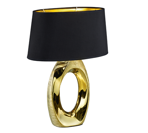 Επιτραπέζιο Λαμπατέρ Μαύρο Αμπαζούρ-Χρυσαφί Βάση 38xH52cm 1xE27 Trio Lighting Taba R50521079