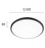 Πλαφόν Οροφής Ø32 cm Led 24w 3000K 1680lm IP54 Αλουμίνιο Μαύρο / Λευκό PC Diffuser Viokef Roni 4243000