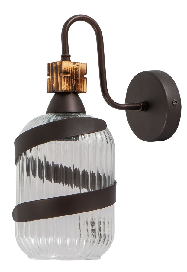 WLA 136 TR ΑΠΛΙΚΑ ΡΟΥΣΤΙΚ ΜΕ ΛΑΜΑ ΓΥΑΛΙ ΔΙΑΦΑΝΟ 1xΕ-27 40W ARlight 0308257