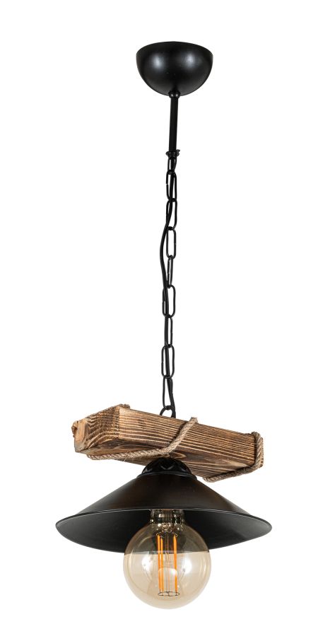 PDT 2060-1 ΚΡΕΜ. 1/Φ ΡΑΓΑ ΞΥΛΙΝΗ ΜΕ ΚΑΜΠΑΝΑ ΚΑΠΕΛΟ 1xΕ-27 ARlight 0083514